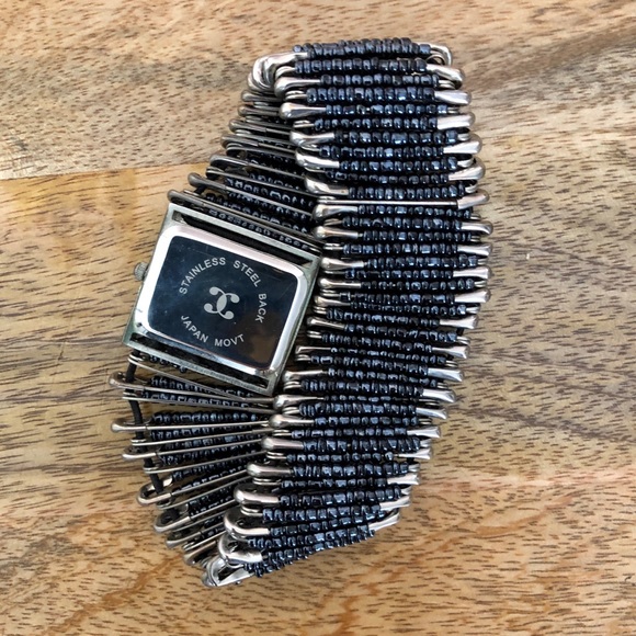 2/$20 Charming Charlie's Navy Blue Safety Pin Watch - Picture 2 of 2